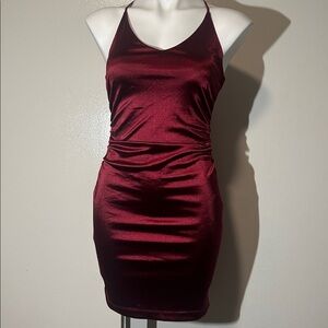 Elegant Red Satin Dress